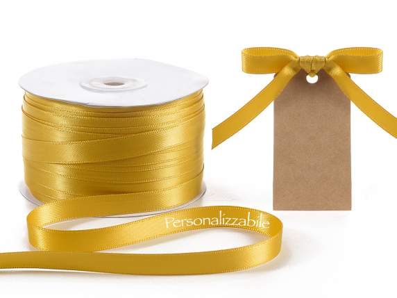 Satin double ribbon mm 10 gold personalized
