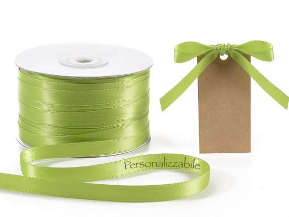 Satin double ribbon mm 10 apple green personalized