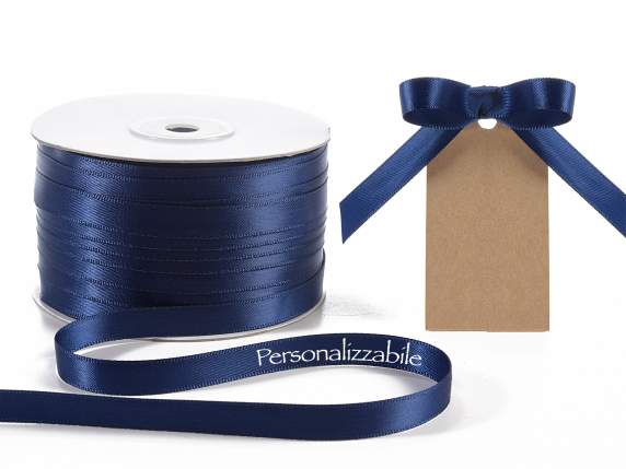 Satin double ribbon mm 10 night blue personalized