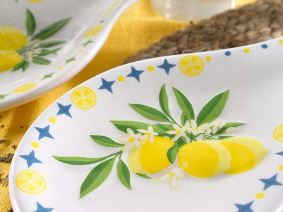 Suport de lingurita din ceramica cu decoratiuni Lemons in