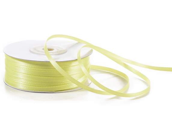 Satin ribbon roll Poly mm 3x100 mt yellow colour
