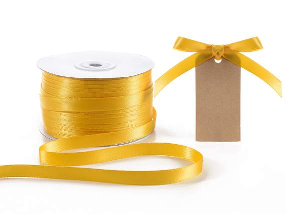 Satin ribbon roll Poly mm 10x100mt yellow sunflower colour
