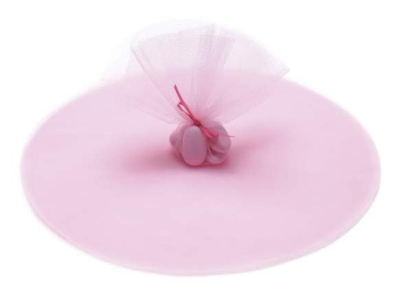 Round tulle for bonbonnière and sugared almonds pink color