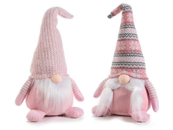 Crăciun Moș - Mamă din țesătură roz cu pălărie modelabilă
