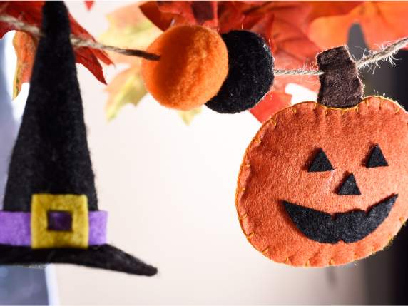 Guirlande-Bannière Halloween en tissu à suspendre