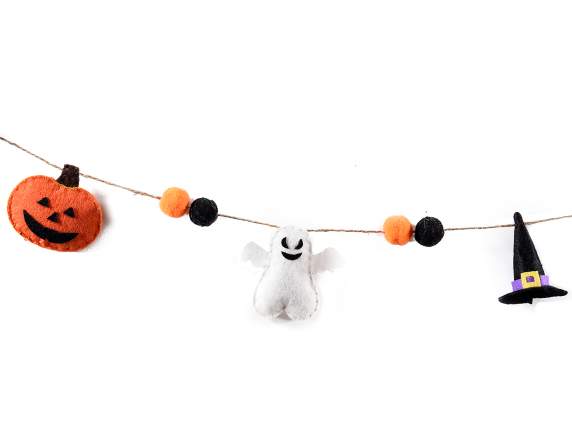 Guirlande-Bannière Halloween en tissu à suspendre