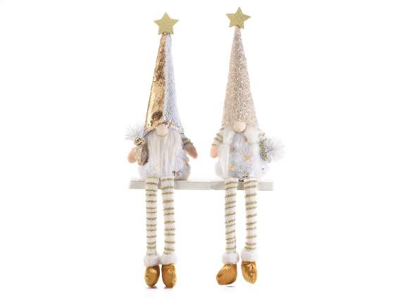 Santa - Mama Weihnachten lange Beine zum Platzieren von gold