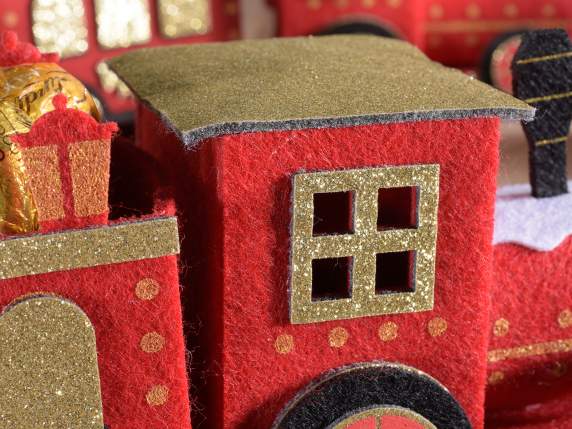 Xmas Time cloth train with embossed and glitter details
