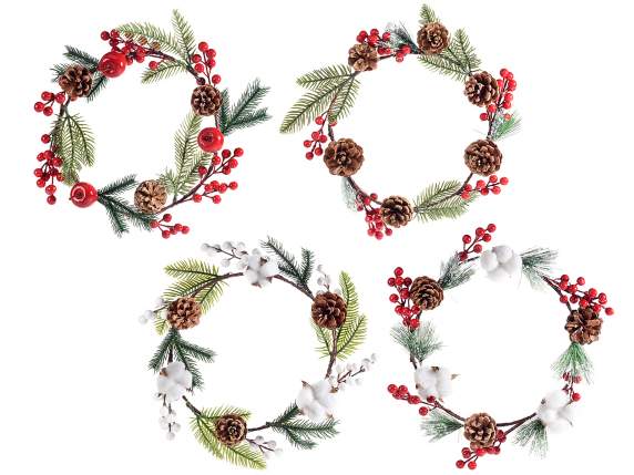 Christmas wreath to hang with decorations
