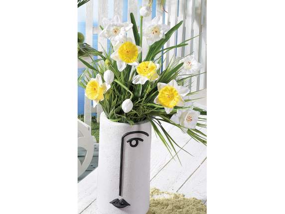 Fabric bouquet of artificial daffodils