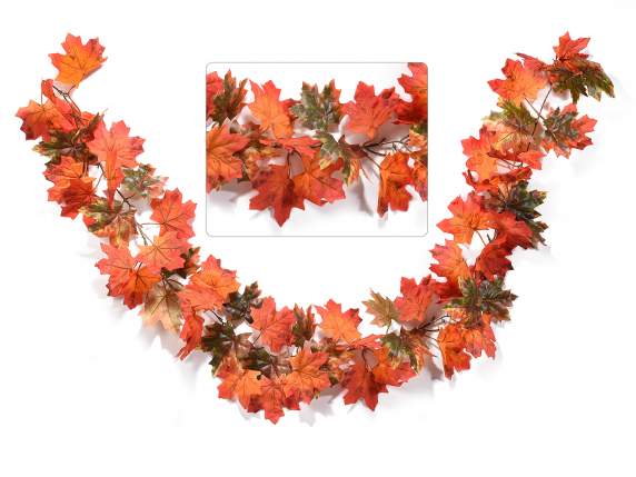 Artificial wreath of autumn leaves