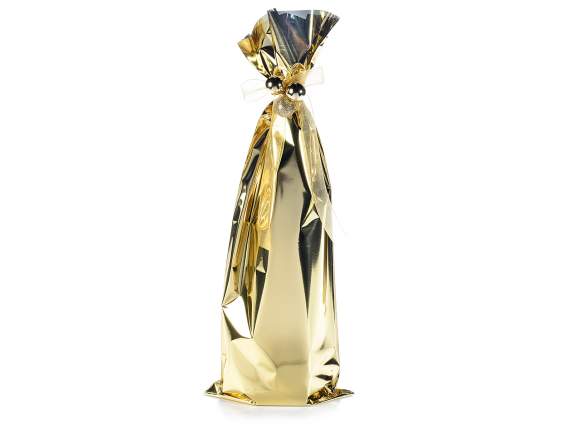 Metallic gift bag shine gold cm16x45h 45 micron