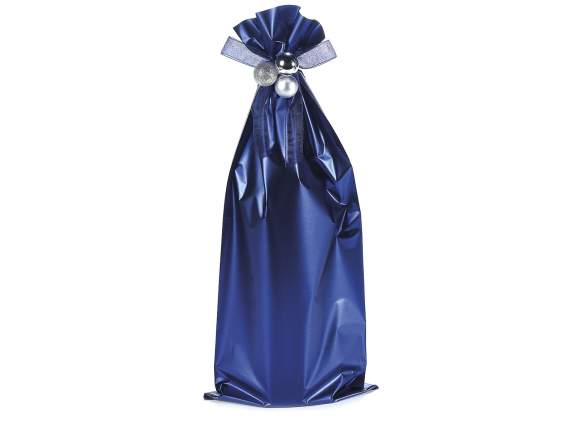 Metallic gift  bag  mat blue cm16x45h 45 micron