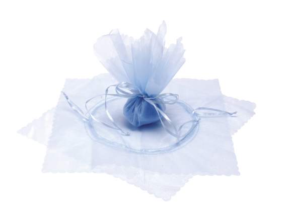 Organza tulle with tie, star base and wave edge