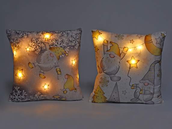 Padded cushion with removable cover Santa Stella with LED