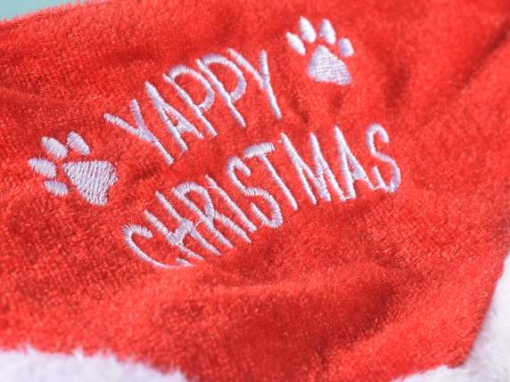 Cloth dog scarf with Christmas writing