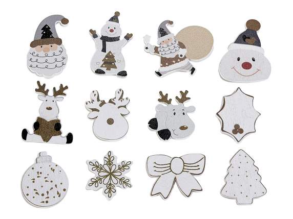 Espo 288 wooden Christmas decorations with adhesive