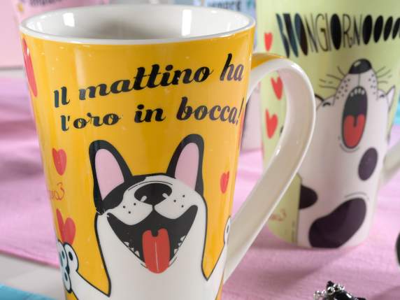 Porcelain mug with Screaming Animals design