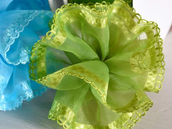 Organza ribbon with green garden tie