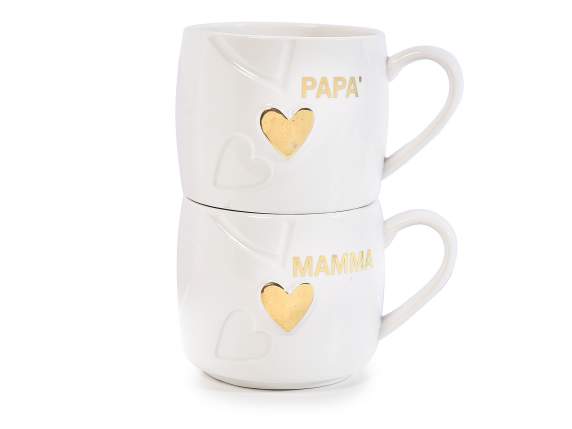 Stackable porcelain cup with real gold decorations Mom - Da