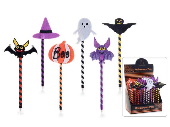 Ballpoint pen with Halloween character in cloth on display