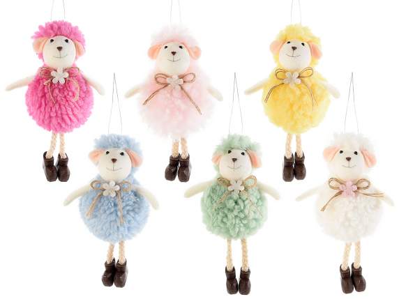Long-legged sheep in soft fur to hang