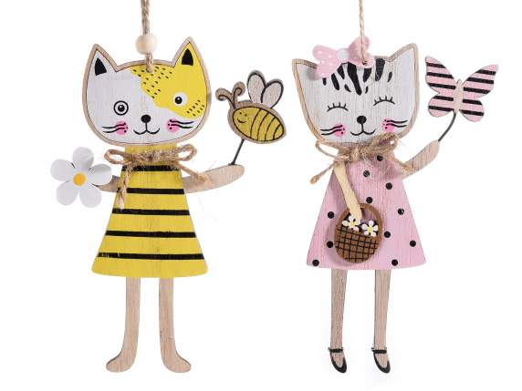 Spring Kittens wooden decoration to hang