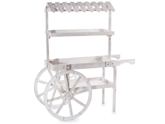 Large display and decorative cart in colored wood