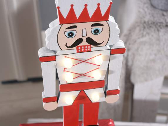 Nutcracker in colored wood with LED lights