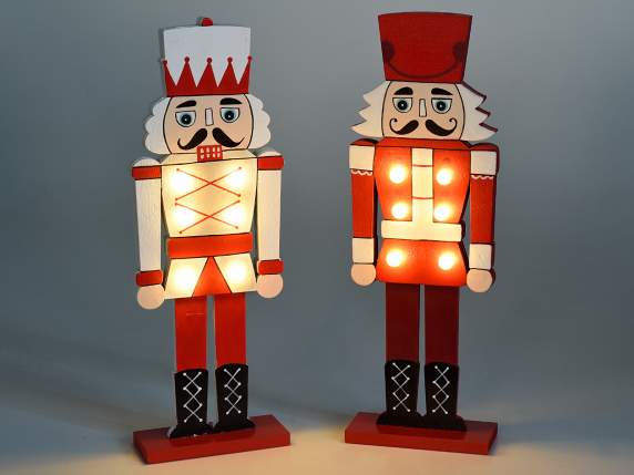 Nutcracker in colored wood with LED lights