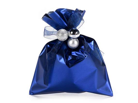 Metallic gift  bag mat blue cm15x20h 45 micron