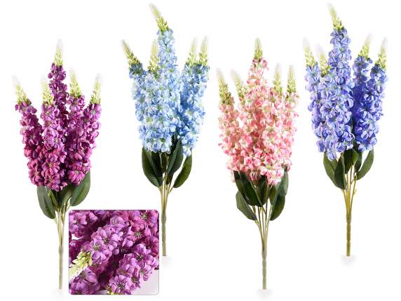 Bunch of artificial hyacinths in fabric