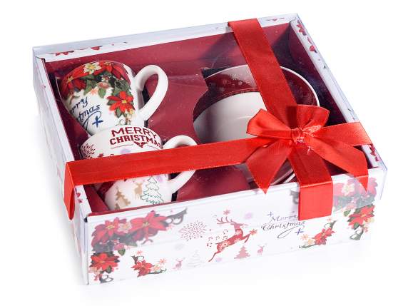 Gift box 2 porcelain coffee cups with saucer
