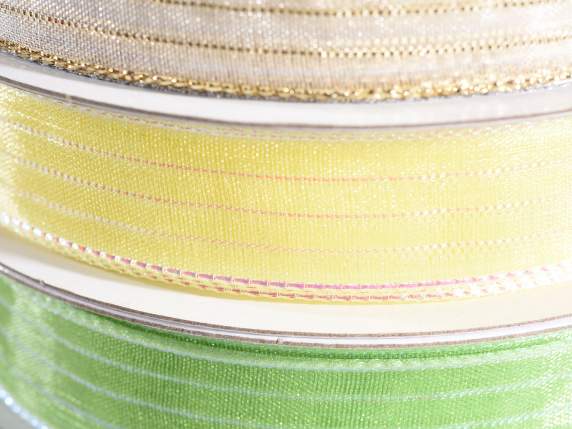 Yellow ribbon with lamé threads