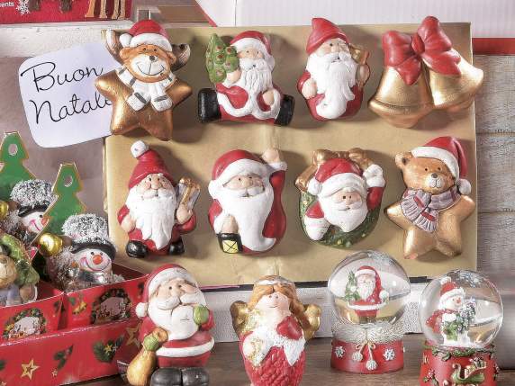 Display with ceramic Christmas magnets