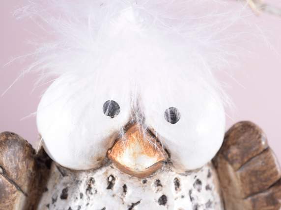 Terrakotta-Vogel zum Stützen mit Federkamm