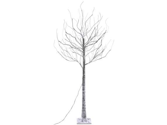 Copac mt.1.80H negru cu 96 LED-uri alb cald, 36 ramuri, acop