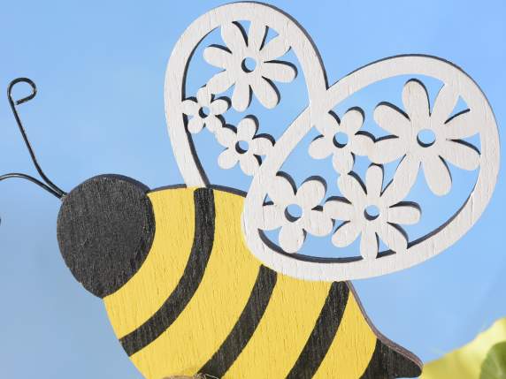 Albină decorativă din lemn care se poate scrie pe baston