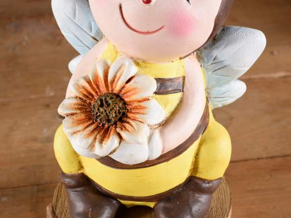 Albină decorativă din teracotă colorată de așezat