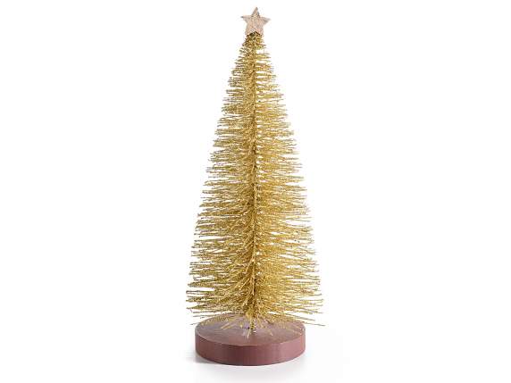 Goldener künstlicher Weihnachtsbaum mit Stern