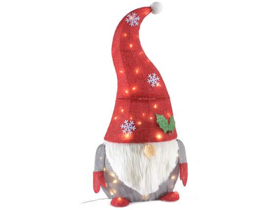 Babbo Natale con anima in metallo con luci LED
