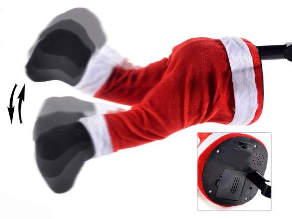 Gambe di Babbo Natale con movimento e gancio per fissaggio