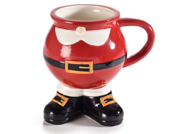 Tazza mug in ceramica a Babbo Natale con piedi