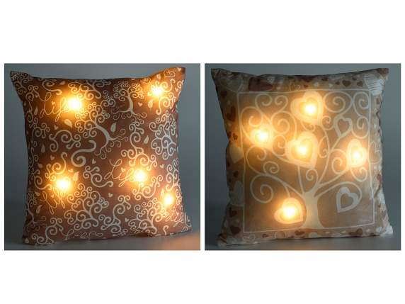 Padded cushion with removable cover with led lights Tree of