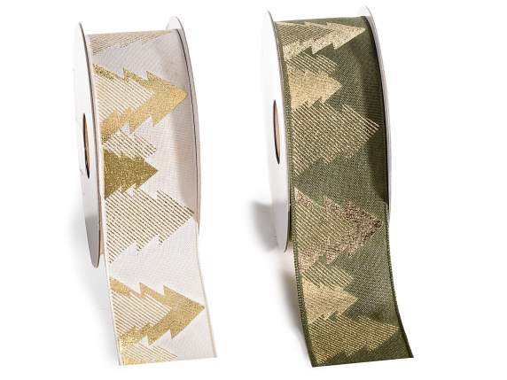 Panglică din material textil cu imprimeu auriu de pom de Cră