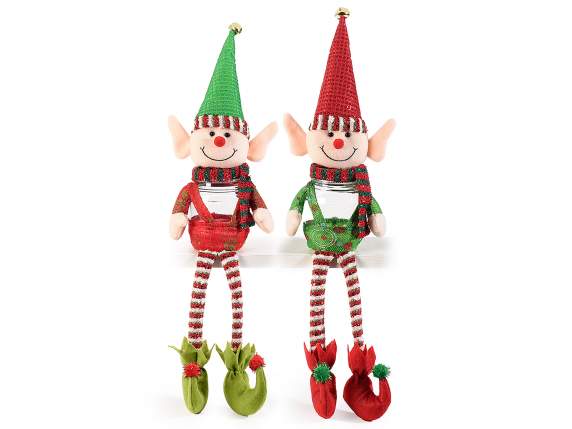 Porte-bonbons elfe à longues pattes avec cloche dorée
