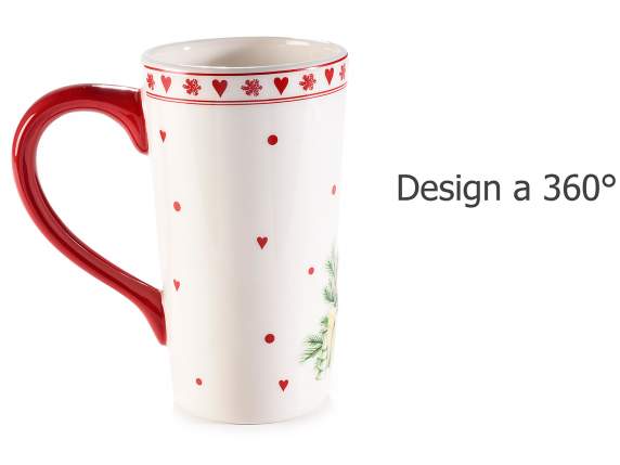 Glossy ceramic mug with Christmas Delights decoration