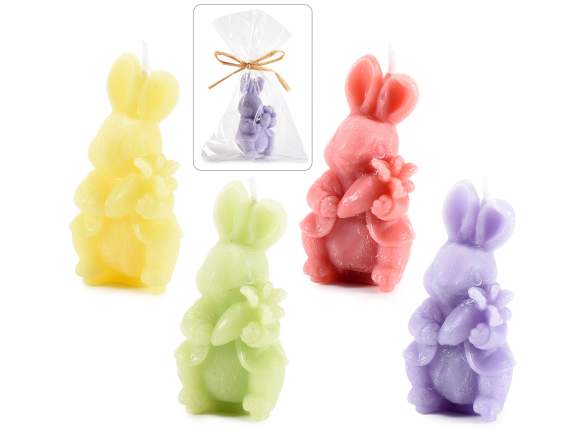 Colorful rabbit candle with carrot in single pack