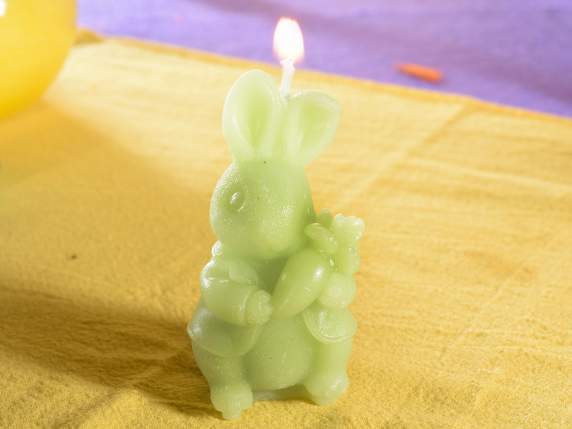 Colorful rabbit candle with carrot in single pack
