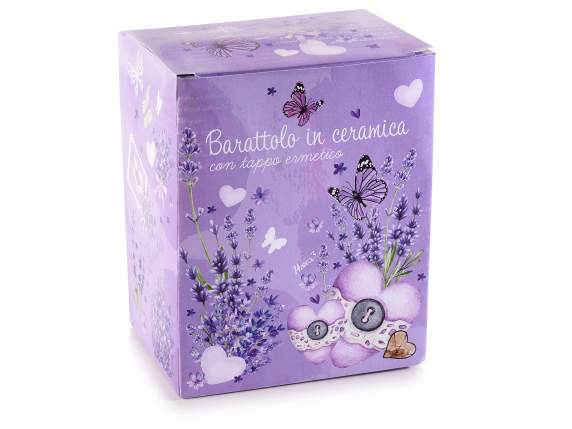 Ceramic food jar Lavender in gift box